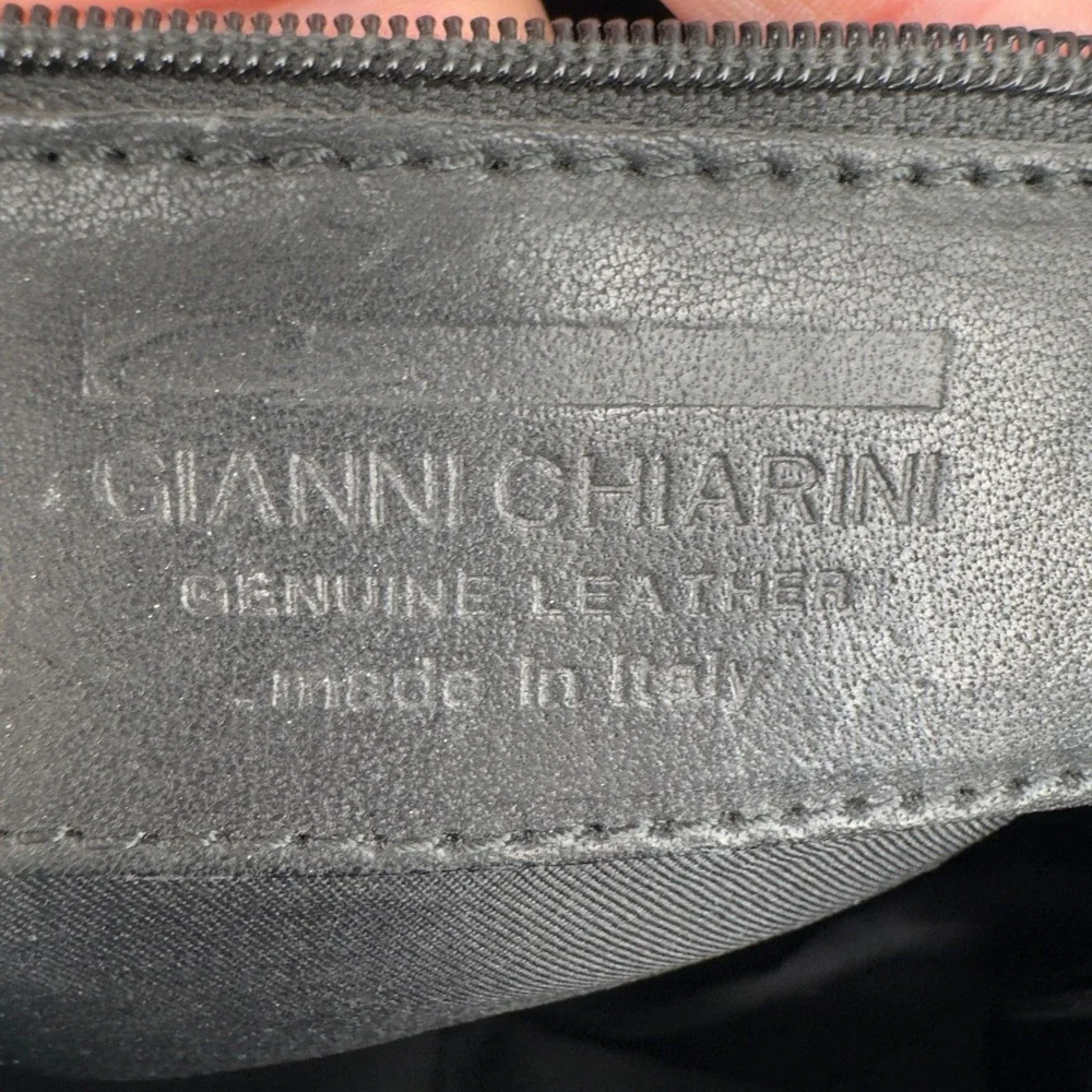 Gianni Chiarini Black Calf Hair Leather Hobo Bag Made in Italy Crossbody Large